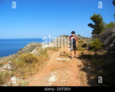 Escursionismo sulla sommità del monte eros Foto Stock