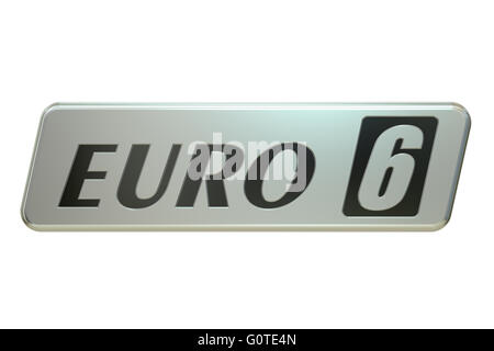 Euro 6 concetto, 3D rendering isolati su sfondo bianco Foto Stock