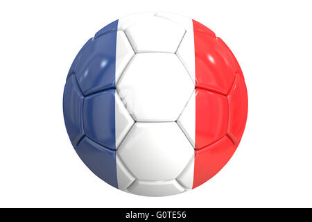 Pallone da calcio con la bandiera della Francia, rendering 3D Foto Stock