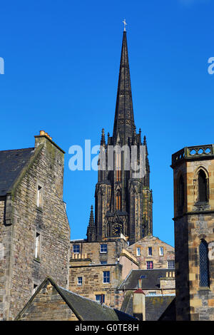 La Guglia del mozzo, precedentemente, il Victoria Hall e Highland Tolbooth Chiesa di San Giovanni Evangelista, a Edimburgo, Scozia, Regno Unito Foto Stock