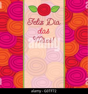 Rosa portoghese Giornata della Madre card in formato vettoriale. Illustrazione Vettoriale