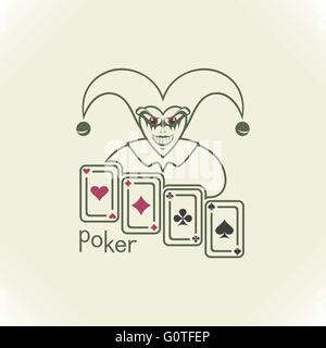 Joker e giocare a carte Illustrazione Vettoriale