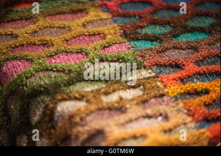 Close up dettaglio della coperta di maglia Foto Stock