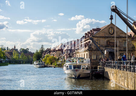 Bamberg Klein Venedig (Piccola Venezia) da Untere Brücke Foto Stock