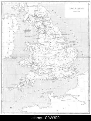 Inghilterra: Angleterre, Ancienne antica Bretagna Britannia, 1879 Mappa antichi Foto Stock