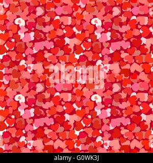 Molti rossi e cuori rosa modello senza giunture Illustrazione Vettoriale