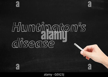 Malattia Huntingtons scritti su una lavagna Foto Stock