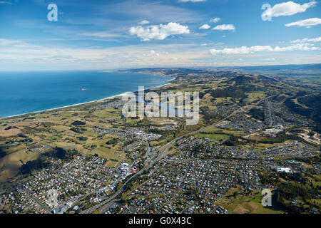 Sobborghi di Abbotsford, Isola Verde e Fairfield, Dunedin, Otago, South Island, in Nuova Zelanda - aerial Foto Stock