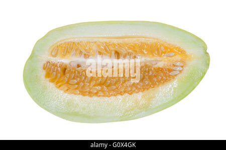 Thai melone Cantalupo isolato su sfondo bianco con tracciato di ritaglio Foto Stock