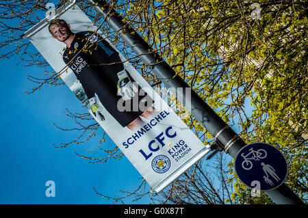 Kasper Schmeichel Leicester City Football Club banner Foto Stock