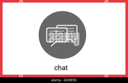 Chat profilo di contorno icona vettore. Illustrazione Vettoriale