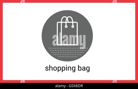 Shopping bag profilo di contorno vettore Illustrazione Vettoriale