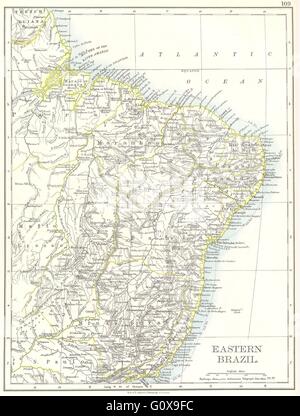 Brasile: Est: Bahia Minas Gerais Pernambuco Maranhao Parahyba, 1897 mappa vecchia Foto Stock