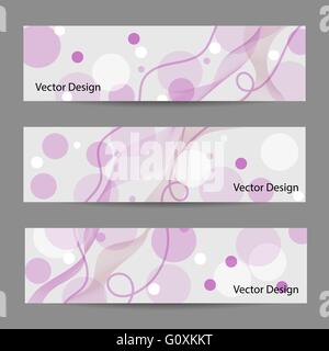 Set di Banner orizzontale con fiori Illustrazione Vettoriale