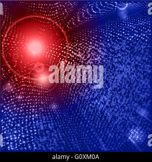 Abstract Tunnel Design su rosso e blu con riflessi lente Foto Stock