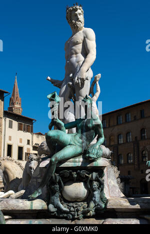 Fontana del Nettuno a Firenze, Italia Foto Stock