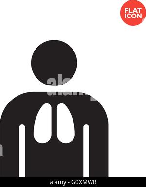 Icona respiratorio piana vettore di stile Illustrazione Vettoriale