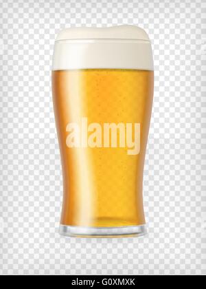 Tazza realistico con birra Illustrazione Vettoriale