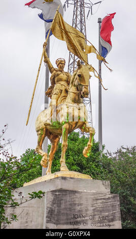 Giovanna D Arco - cameriera di Orleans statua in New Orleans Foto Stock