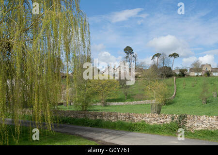 Villaggio Eastleach in primavera. Cotswolds, Gloucestershire, Inghilterra Foto Stock