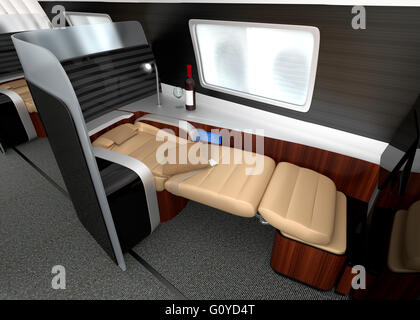 Lussuoso hotel business class interni. 3D rendering immagine in un design originale. Foto Stock