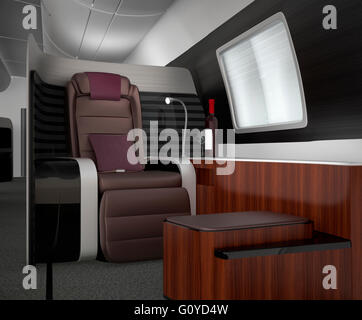 Lussuoso hotel business class interni. 3D rendering immagine in un design originale. Foto Stock