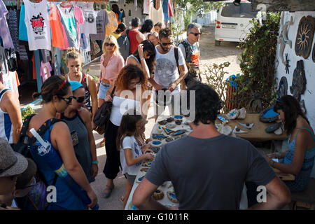 Mercato hippy, Pilar de la Mola, Formentera, isole Baleari, Spagna, Europa Foto Stock