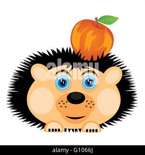 Illustrazione Vettoriale del riccio che trasportano apple Illustrazione Vettoriale