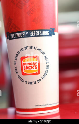 Fame Jack's Burger King soft drink in bicchiere di carta Foto Stock