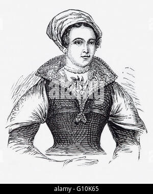 Lady Jane grigio, conosciuta anche come la regina Nine-Day, era una nobildonna inglese e de facto un monarca di Inghilterra dal 10 luglio fino al 19 luglio 1553. La pronipote di Enrico VII attraverso la sua giovane figlia Mary Jane era una cugina di primo grado una volta rimosso di Edward VI. Foto Stock