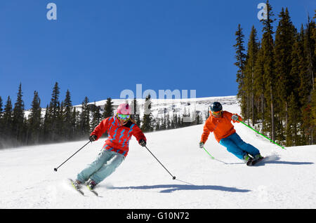 Sci Canadian Rockies, Alberta Foto Stock