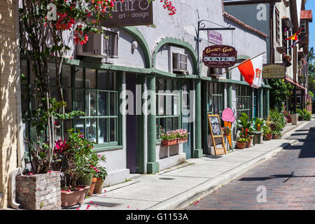 Aviles Street, la strada più antica NEGLI STATI UNITI D'AMERICA, situato nella città vecchia sezione di sant'Agostino, Florida. Foto Stock