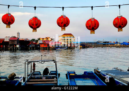 Masticare Jetty, George Town, Penang, Malaysia Foto Stock