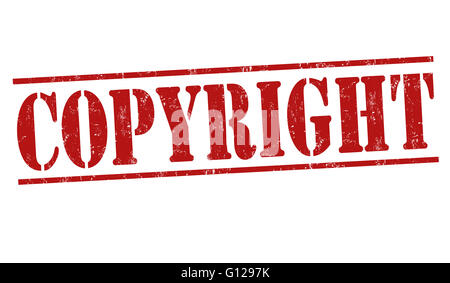 Copyyright grunge timbro di gomma su sfondo bianco, illustrazione vettoriale Foto Stock