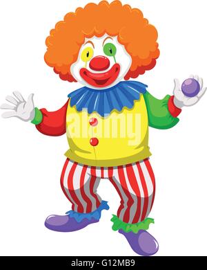 Clown tenendo una palla illustrazione Illustrazione Vettoriale