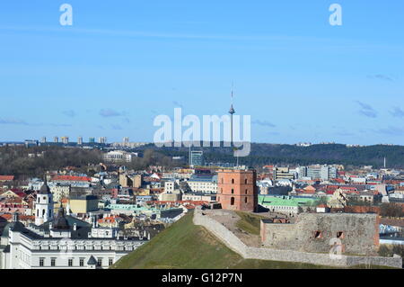 Hart di Vilnius - torre di Gediminas Foto Stock