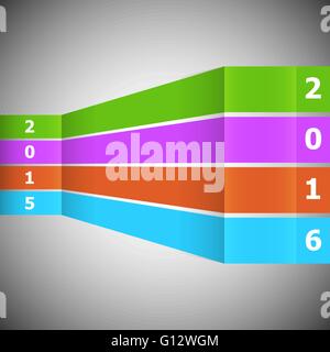 Abstract banner colorati con 2016, vettore di stock Illustrazione Vettoriale