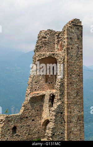 Torre di campana Alda - Torre della bella Alda alla Sacra di San Michele (Saint Michael's Abbey),complesso religioso in Piemonte Foto Stock