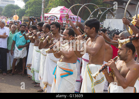 Panchavadyam a Thrissur Pooram Foto Stock