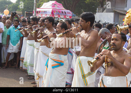 Panchavadyam a Thrissur Pooram Foto Stock