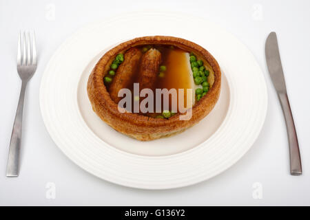 Tradizionale britannica "Toad nel foro' pasto Foto Stock