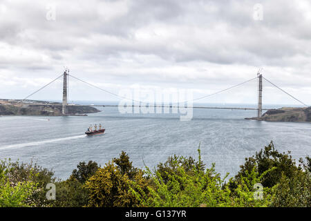 La Yavuz Sultan Selim Bridge,denominato inizialmente il Terzo Ponte sul Bosforo ad Istanbul in Turchia Foto Stock