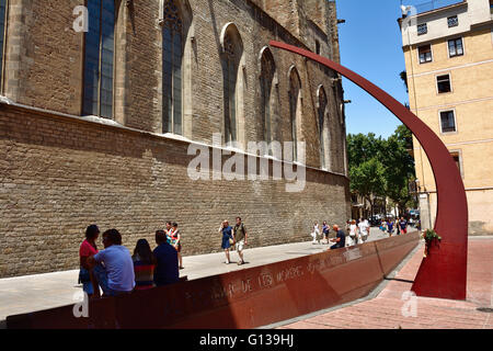 Fossar de les Moreres, cimitero degli alberi di gelso, è una piazza della città di Barcellona, Spagna Foto Stock