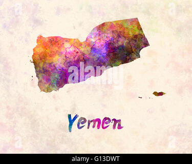 Yemen in acquerello Foto Stock