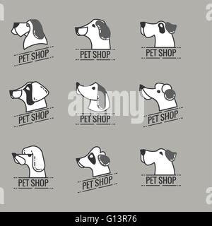 Animali domestici icone vettoriali - elementi di cani Illustrazione Vettoriale