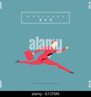 Imprenditore in tuta rossa. Uno stile piatto illustrazione vettoriale. Illustrazione Vettoriale