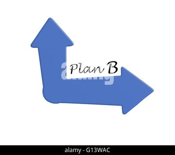 Piano B scelta concetto mostra cambiamento di strategia o dilemma Foto Stock