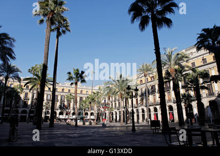 Plaza Reial, barrio gotico di barcellona, catalogna Foto Stock