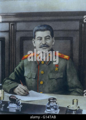 Joseph Vissarionovich Stalin (Dicembre 18, 1878- Marzo 5, 1953) era il premier dell'Unione Sovietica e il segretario generale del partito del Comitato Centrale. In 1928, Stalin ha sostituito il decennio della nuova politica economica con un altamente centralizzato economia di comando Foto Stock