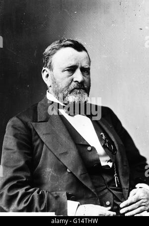 Ulisse S. Grant (nato a Hiram Ulysses Grant; 27 aprile 1822 - Luglio 23, 1885) è stato il diciottesimo presidente degli Stati Uniti. Un militare di carriera, si è laureato presso l' Accademia Militare degli Stati Uniti a West Point e servito nella guerra Mexican-American. In Gra Foto Stock